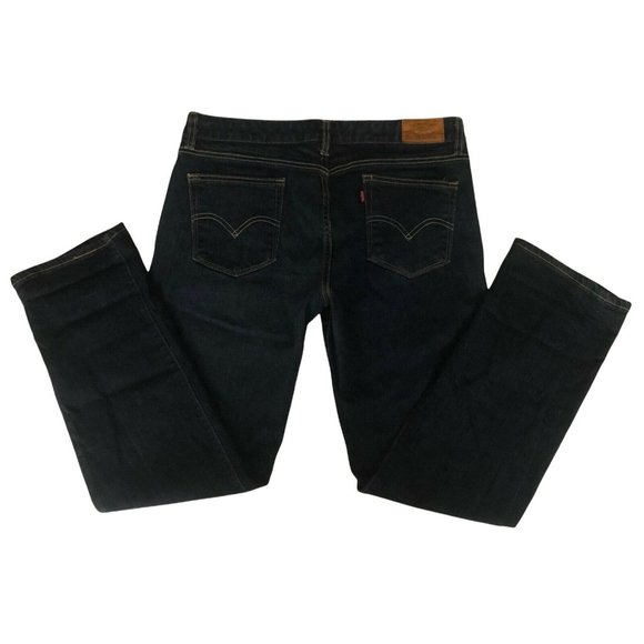 Levi's 552 Mid-Rise Straight Dark Wash Denim Jeans Stretch 33"x30"  Women's 16M - Picture 8 of 8